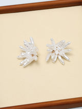 Next Mood Gold Tone Statement Pearl Floral Earrings- Buy online at McGrocer