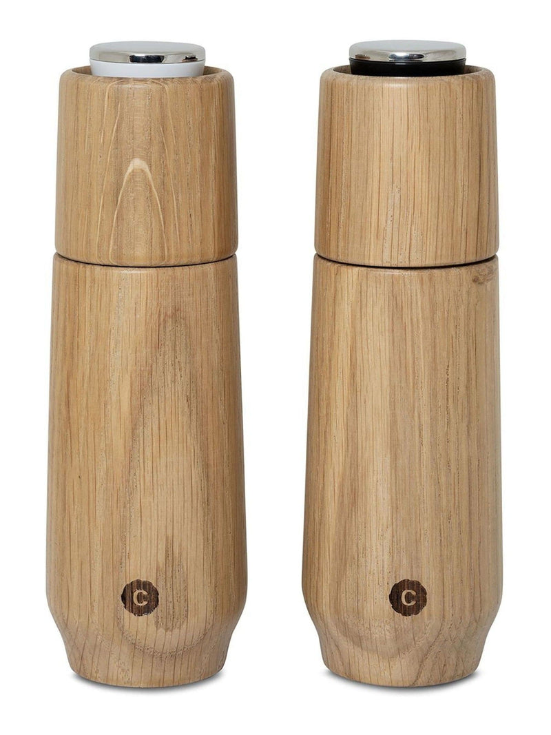 Crush Grind oak champagne salt and pepper grinder set, UK version