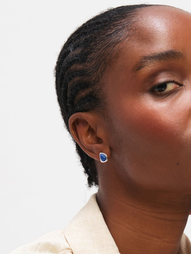 Inicio lapis polished stud earrings 10mm - British brand