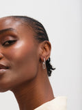 Inicio sterling silver plated double link drop earrings - British product