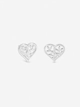 Next Inicio Sterling Silver Plated Tree Of Love Heart Stud Earrings- Buy online at McGrocer