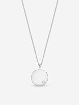 Next Inicio Sterling Silver Plated Celestial Detail Personalised Pendant Necklace- Buy online at McGrocer