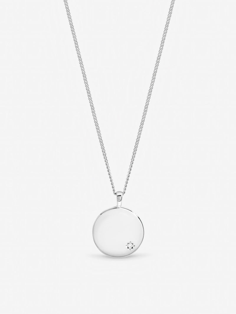 Inicio sterling silver personalised celestial pendant - British product