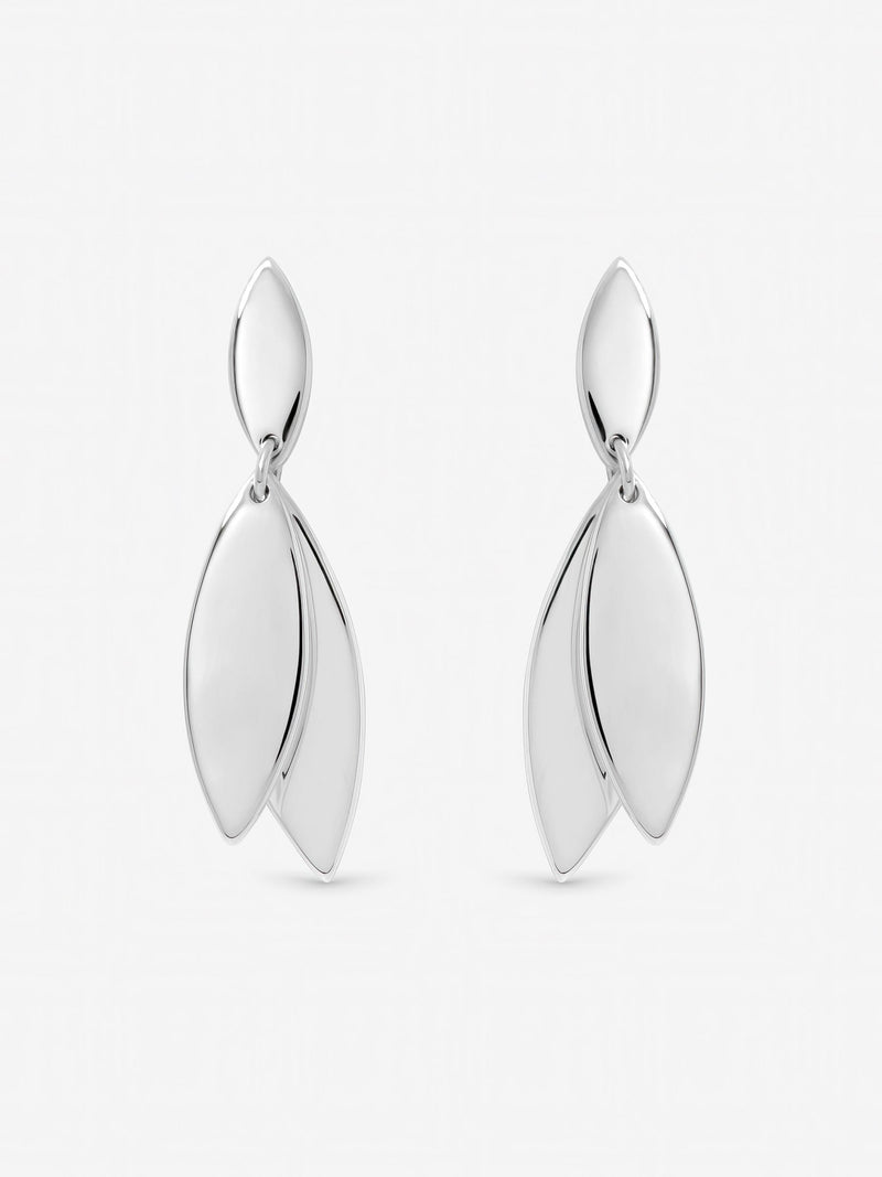 Inicio polished double drop earrings sterling silver plated, imported from the UK