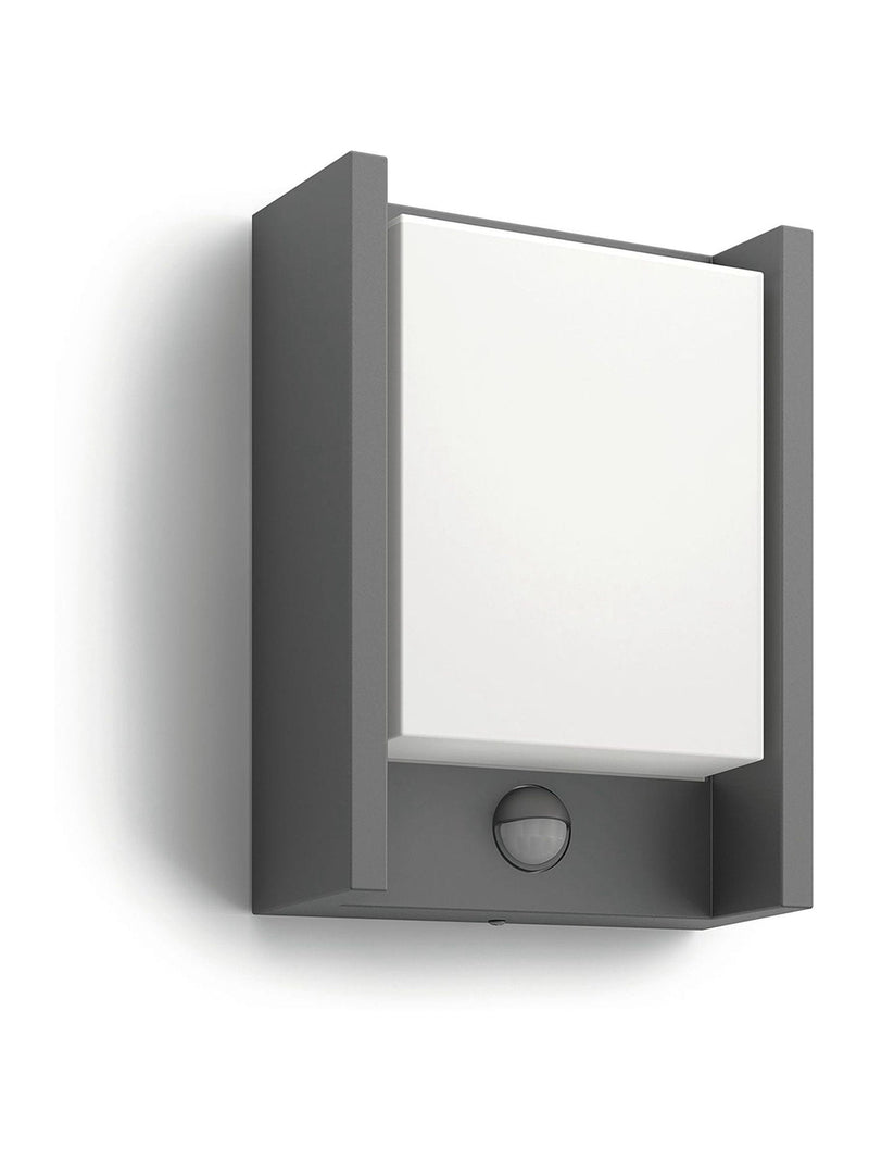 Philips black LED Arbour outdoor wall lantern with PIR sensor (British brand)