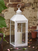 Next Lights4fun Perth Medium White Garden Lantern with TruGlow Candle and Remote Control- Buy online at McGrocer