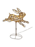 Lights4fun Brown Rattan Light Up Leaping Bunny, imported from the UK