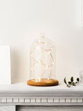 Lights4fun clear glass dome bell jar 20cm with wood base, UK version
