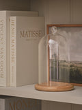 Lights4fun clear glass dome bell jar 20cm with wood base, UK version