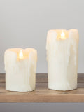 Lights4fun dripping wax LED pillar candles 10cm and 15cm, imported from the UK
