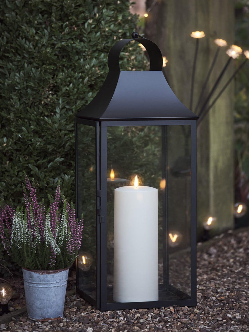 Lights4fun garden lantern Albury black 45cm, imported from the UK