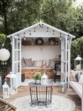 Lights4fun Perth large white garden lantern 59cm, UK version