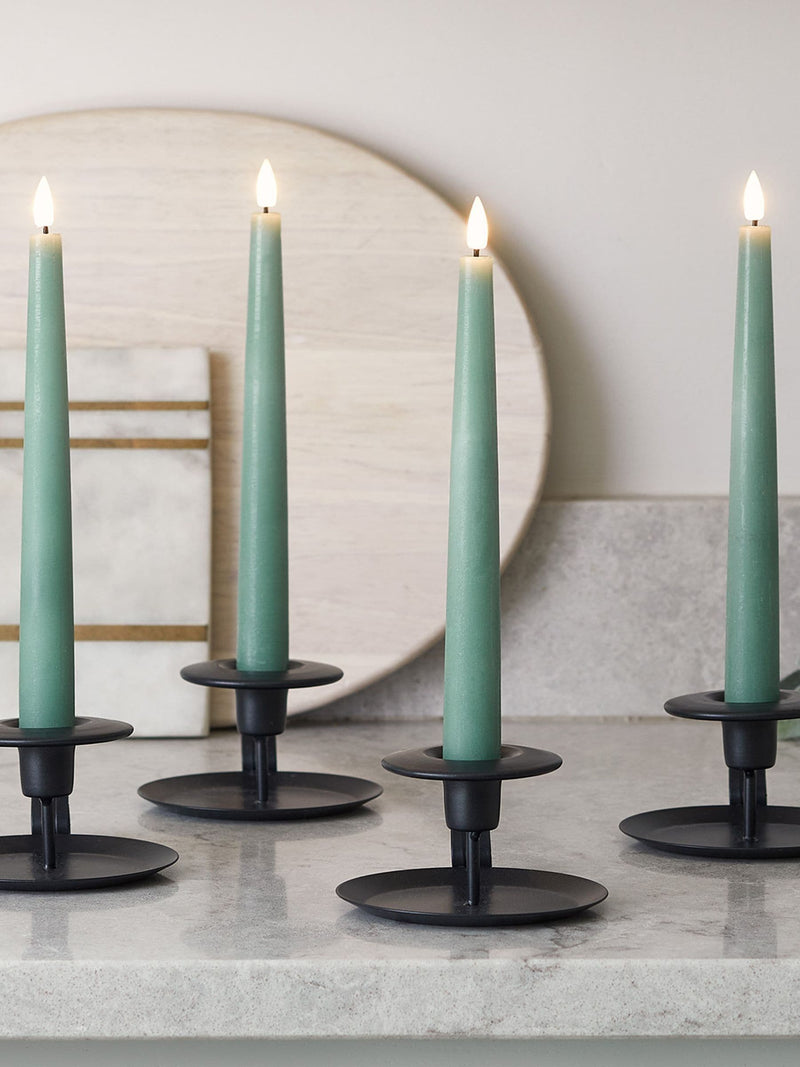 Lights4fun eucalyptus LED taper candles 22cm (British brand)