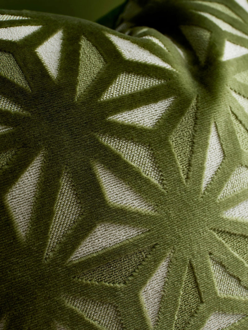 Appletree Green Star Geo Velvet cushion 43x43cm - British product