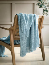 Next Fusion Appletree Blue Textured Knit Throw 180cm x 130cm- Buy online at McGrocer