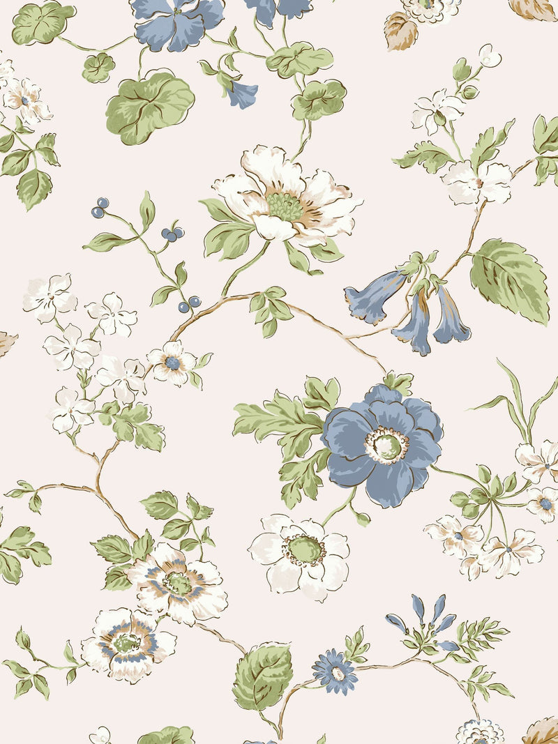 Laura Ashley Chalk Blue Pennywell Grove wallpaper roll, UK version