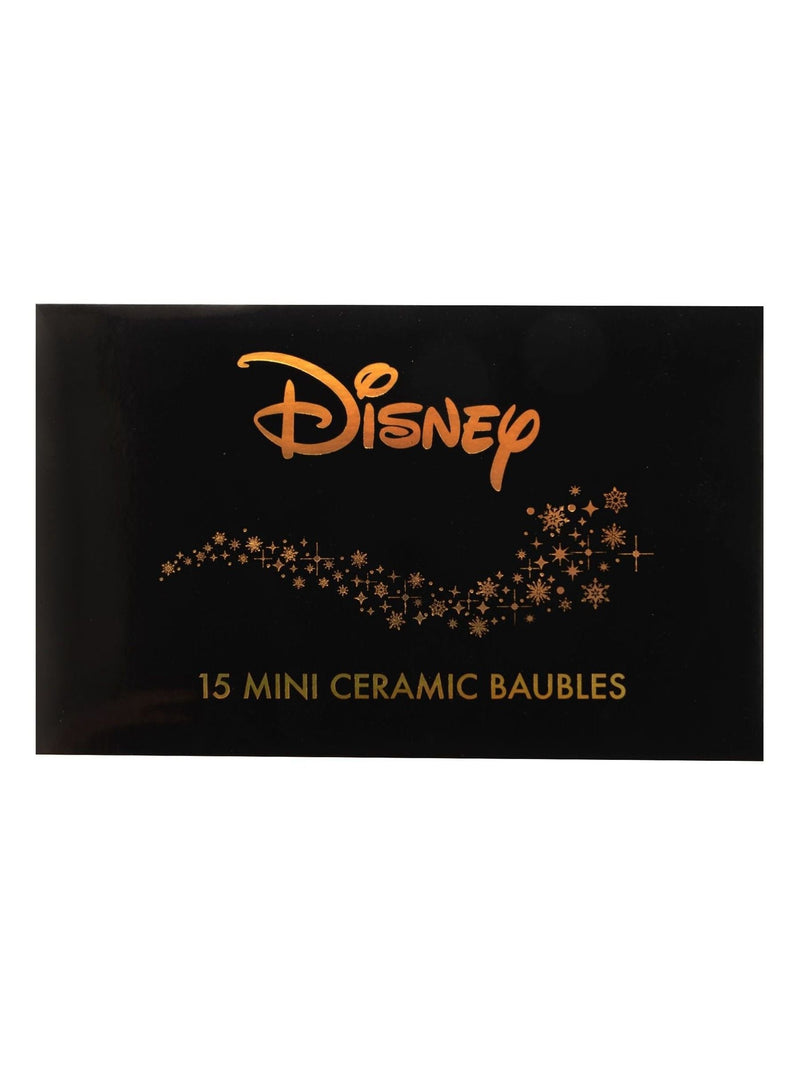 Widdop ceramic Disney baubles set of 15 with gold accents (British brand)
