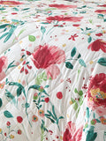Dreams & Drapes red abstract poppy quilted bedspread 200x230cm, imported from the UK