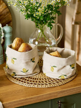 Next Sophie Allport Set of 2 Natural Lemons Linen Bread Baskets- Buy online at McGrocer