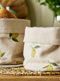 Sophie Allport natural lemons linen bread baskets set of 2 (British brand)