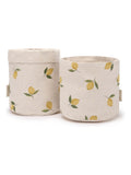 Sophie Allport natural lemons linen bread baskets set of 2 (British brand)
