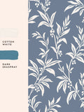 Laura Ashley Dark Seaspray Paxford Leaves wallpaper sample A4, UK version