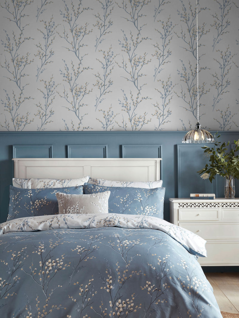 Laura Ashley Pussy Willow wallpaper sample A4, UK version