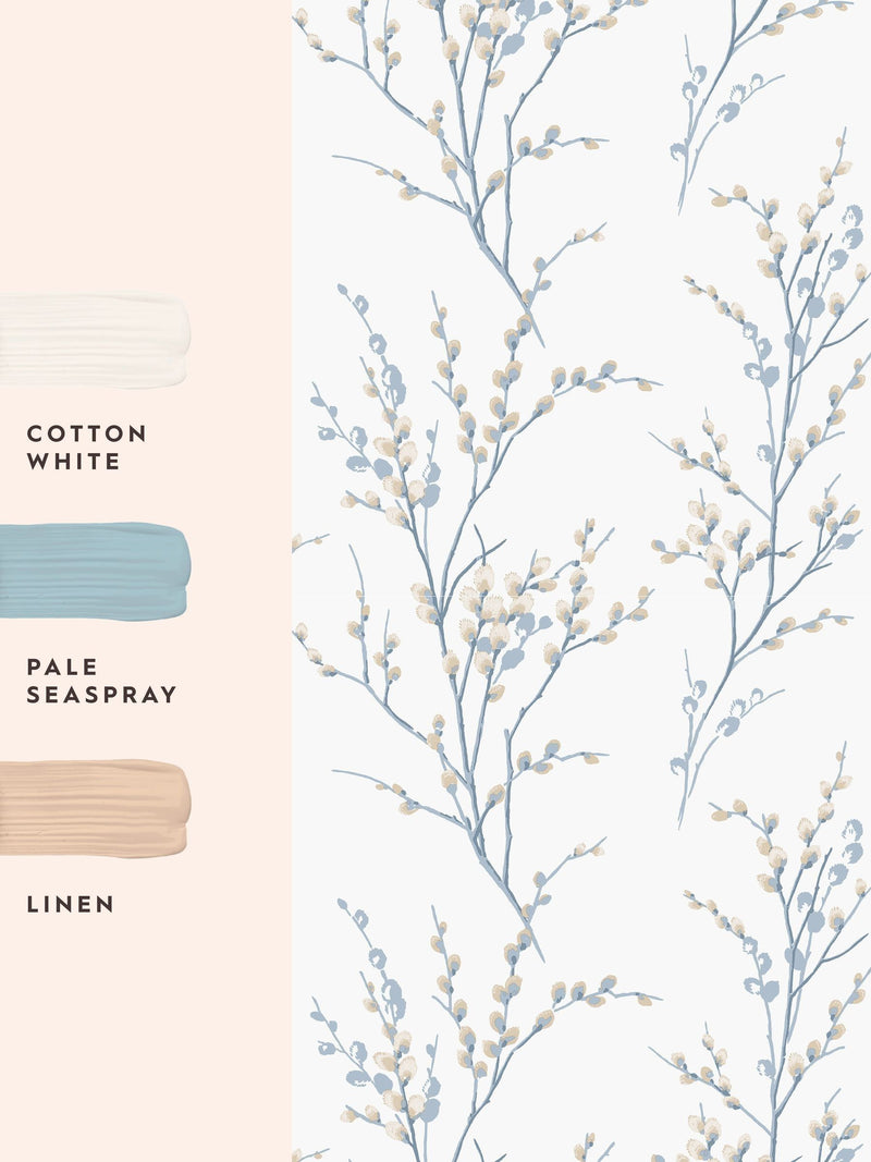 Laura Ashley Pussy Willow wallpaper sample A4, UK version