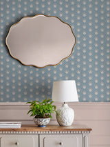 Next Laura Ashley Newport Blue Semington Floral Geo A4 Wallpaper Sample- Buy online at McGrocer