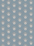 Laura Ashley Newport Blue Floral Geo wallpaper sample A4, imported from the UK