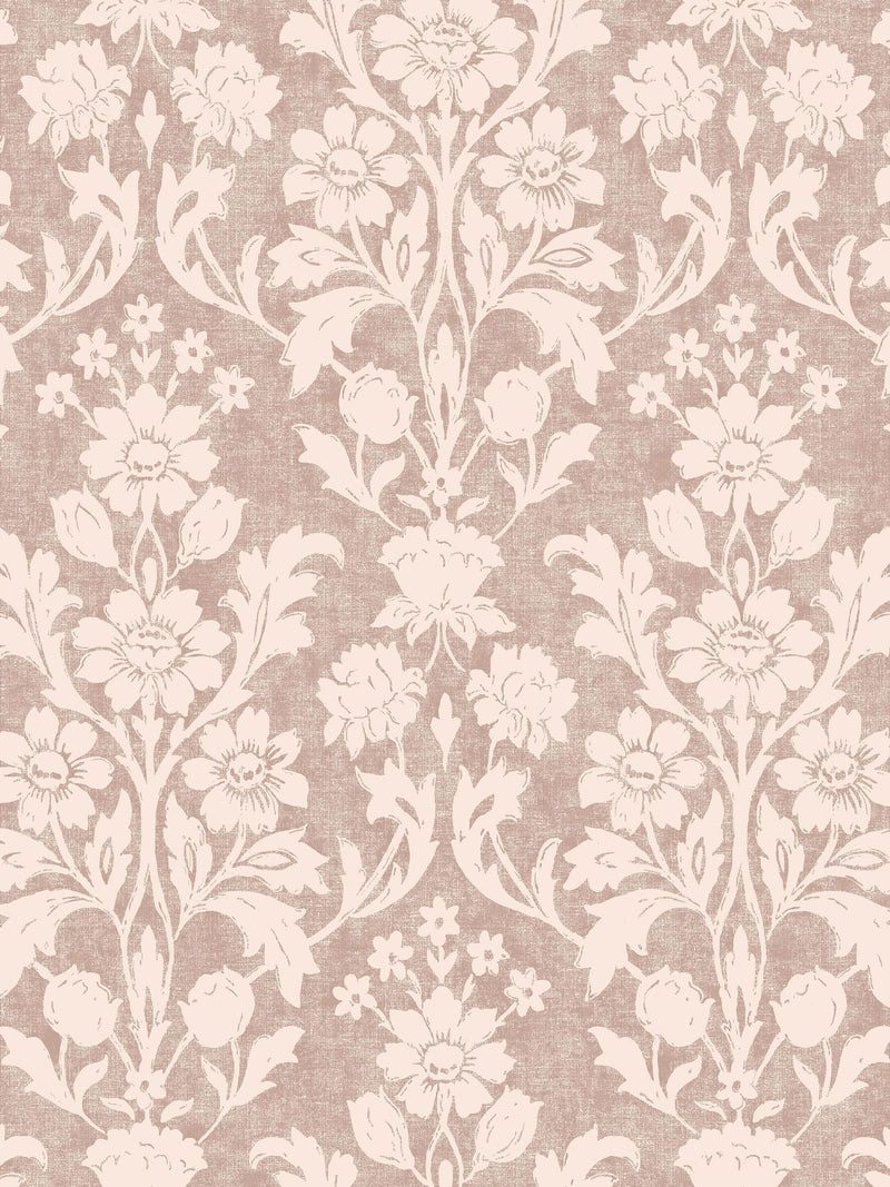 Laura Ashley Plaster Pink Semington Silhouette A4 wallpaper sample, UK version
