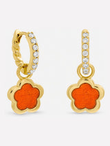 Next Inicio Gold Tone Cherry Red Flower Earrings- Buy online at McGrocer