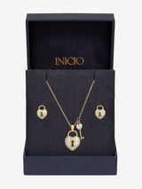 Next Inicio Gold Tone Padlock Heart Set- Buy online at McGrocer