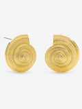Inicio gold tone statement shell earrings, imported from the UK