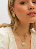 Inicio gold tone statement shell earrings, imported from the UK