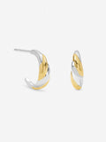 Inicio two tone twist hoop earrings sterling silver plated, UK version