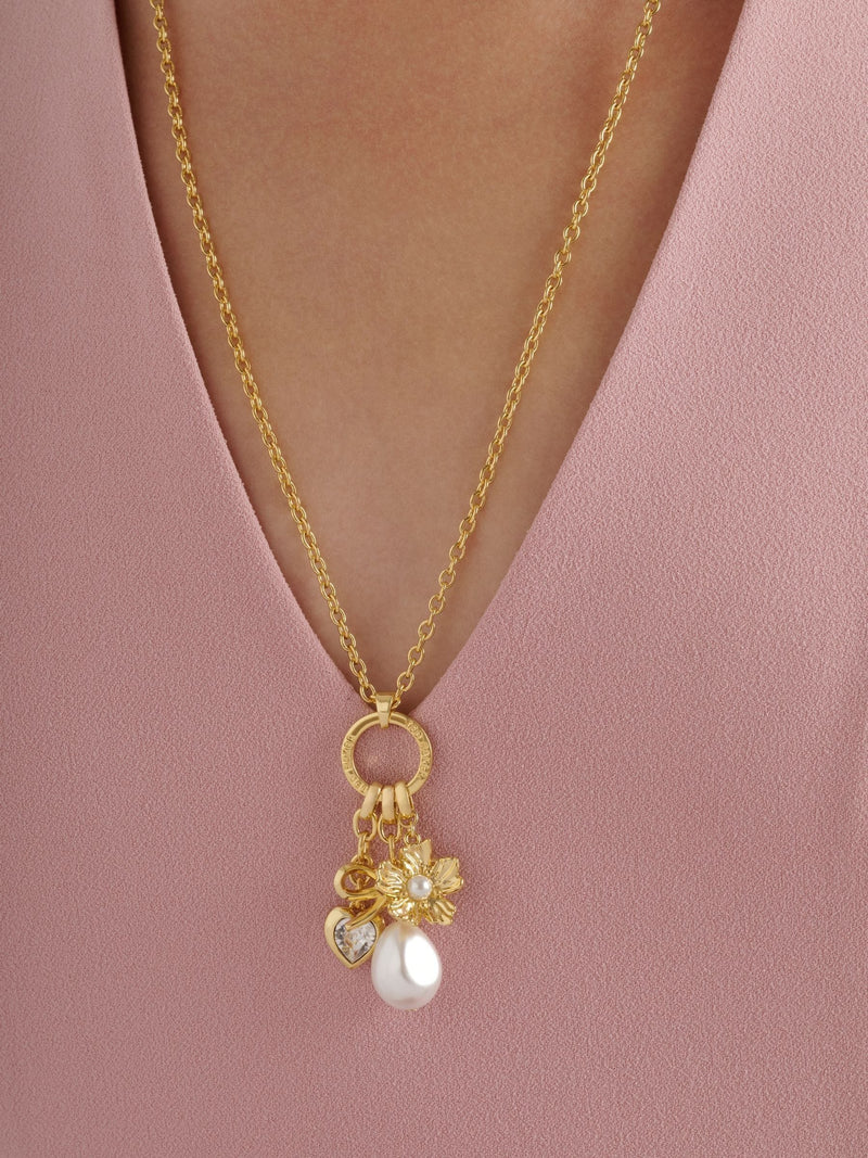 Ted Baker pearl and crystal multi pendant necklace 36cm - British product