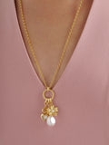 Ted Baker pearl and crystal multi pendant necklace 36cm - British product