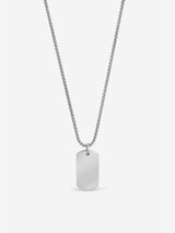 Next Inicio Silver Tone Steel Waterproof Dog Tag Necklace- Buy online at McGrocer