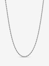 Next Inicio Silver Tone Steel Waterproof Twist Rope Necklace- Buy online at McGrocer
