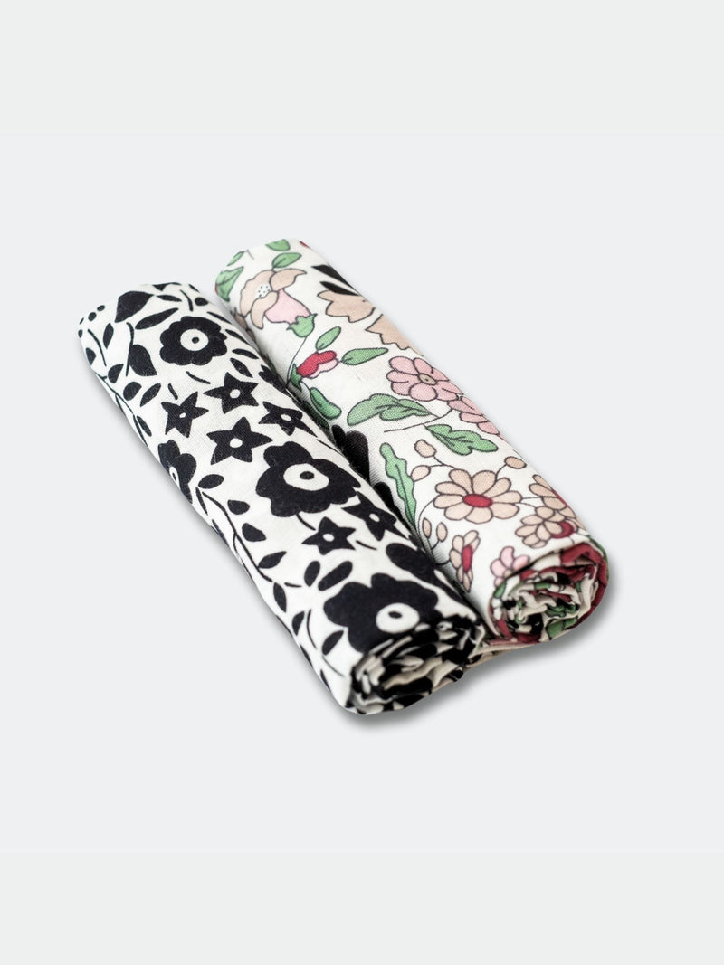 Etta Loves black and white Liberty muslin squares - British product
