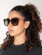 Next AllSaints GWEN Square Sunglasses in Dark Tortoise- Buy online at McGrocer