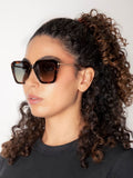 AllSaints square tortoiseshell sunglasses with khaki gradient lenses (British brand)