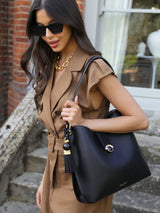 Next Luella Grey Andrea Black Hobo Tote Bag- Buy online at McGrocer