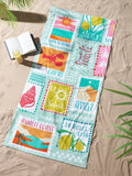 Catherine Lansfield Green Sardines cotton beach towel 76x160cm (British brand)