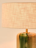 Oliver Bonas Clara green striped table lamp and shade - British product