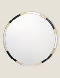 Gadany round wall mirror with gold black frame 80 cm, imported from the UK
