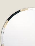 Gadany round wall mirror with gold black frame 80 cm, imported from the UK