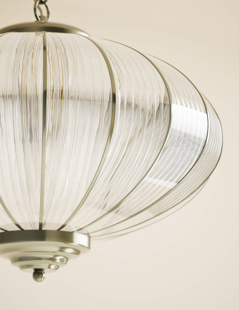 Gemball glass ribbed pendant light (British brand)