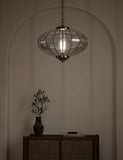 Gemball glass ribbed pendant light (British brand)